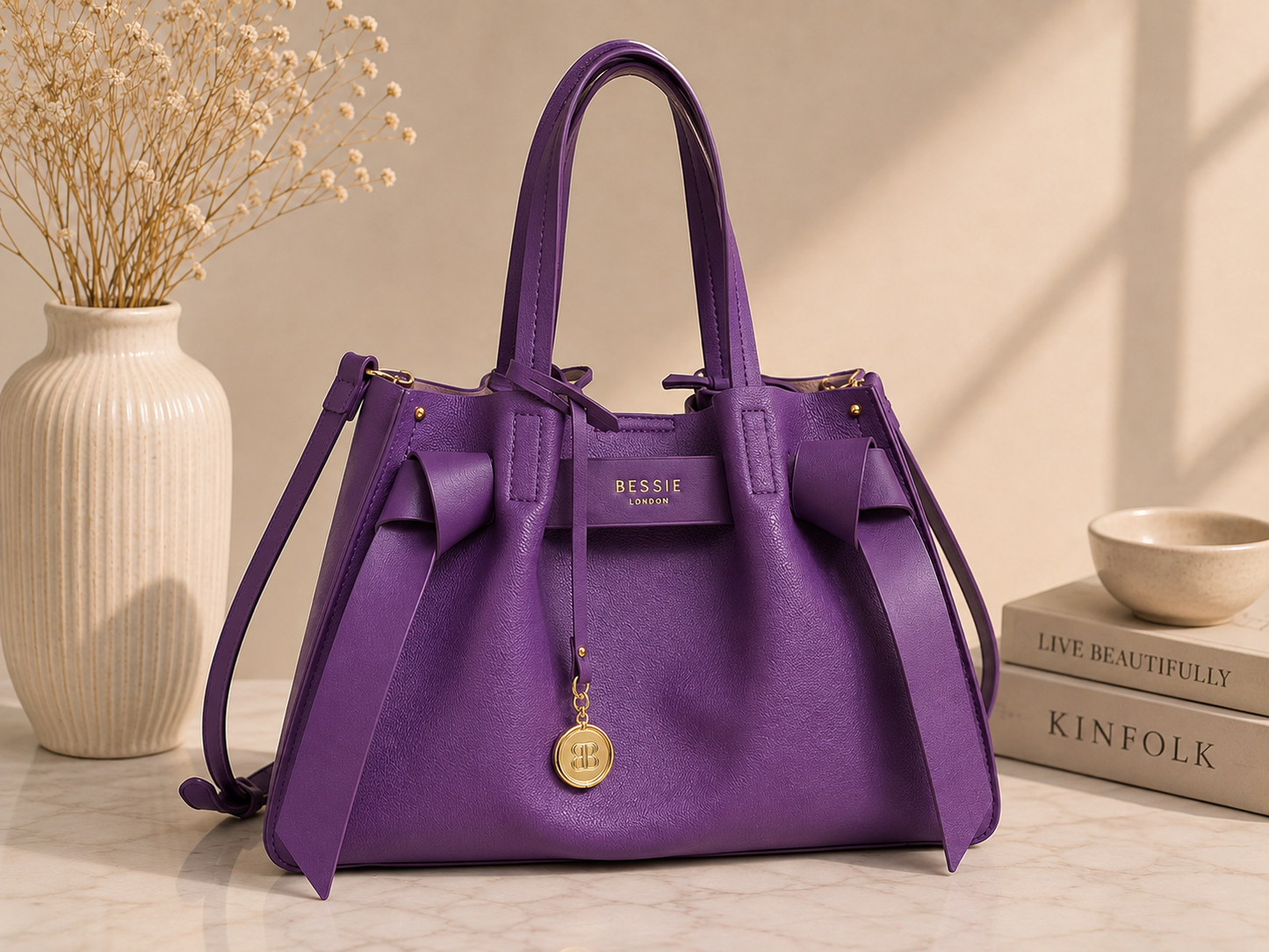 Stylish Bow City Tote Bag