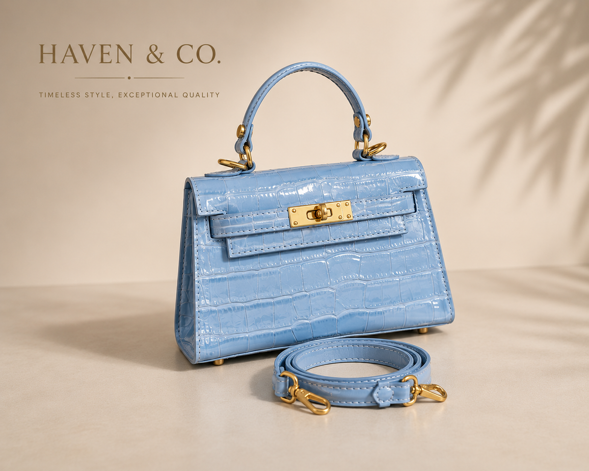 Mila Croc-Embossed Italian Leather Bag