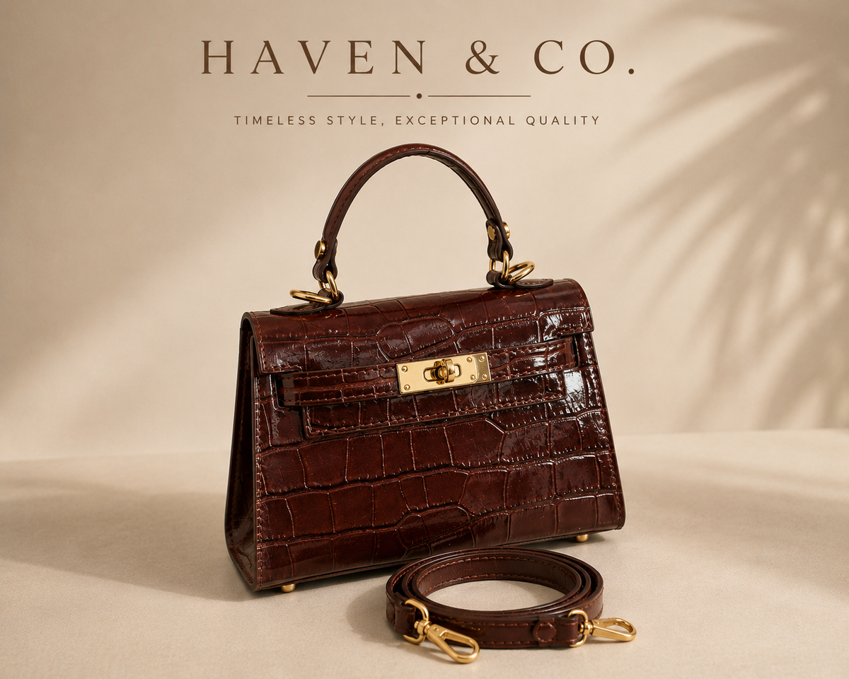 Mila Croc-Embossed Italian Leather Bag