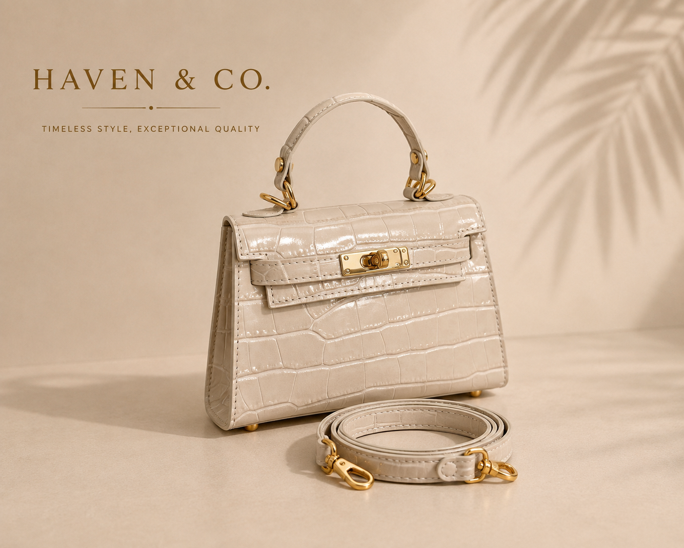 Mila Croc-Embossed Italian Leather Bag