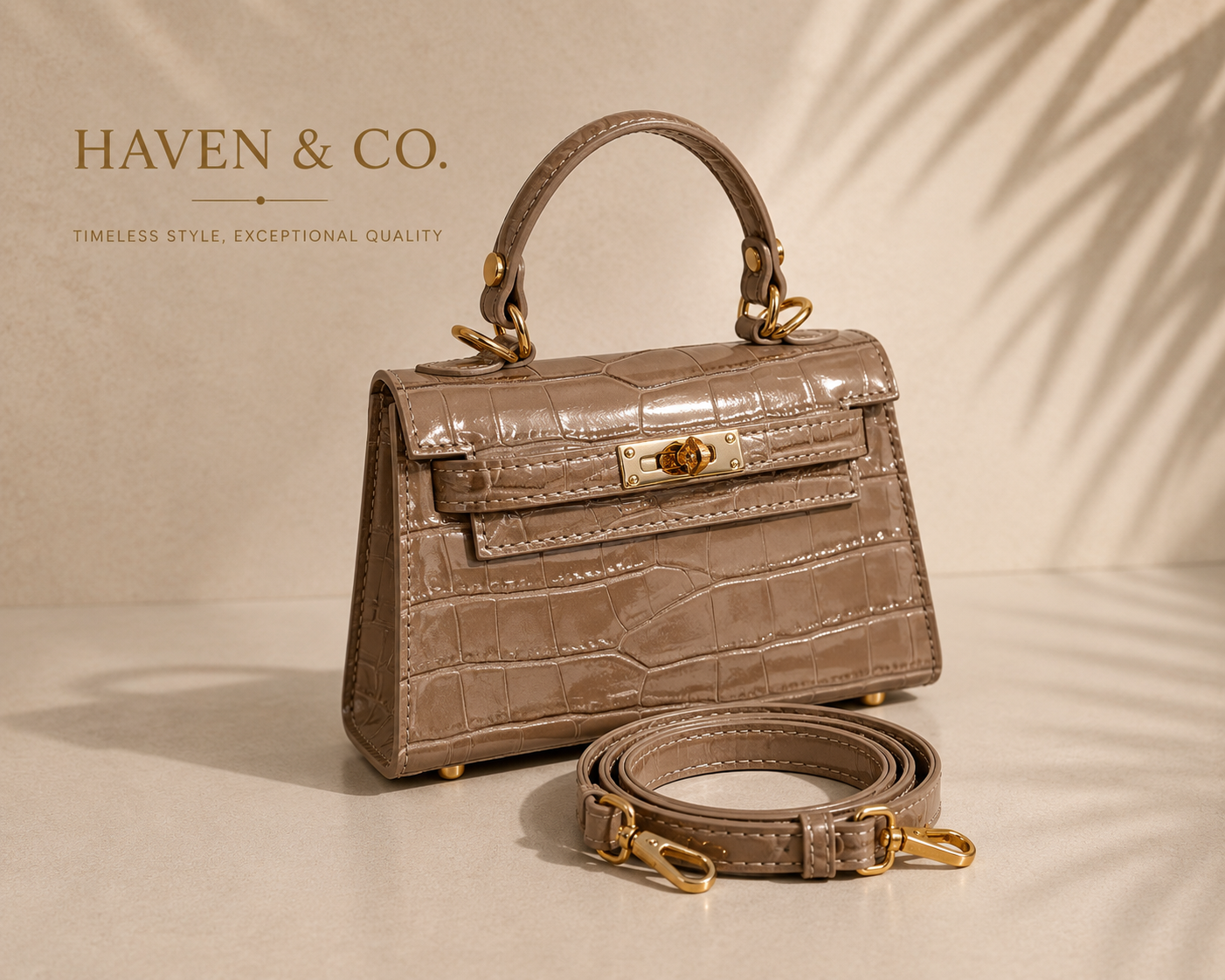 Mila Croc-Embossed Italian Leather Bag